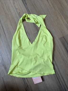 Lime Halter Crop Top — Unbranded